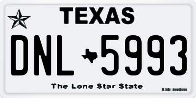 TX license plate DNL5993