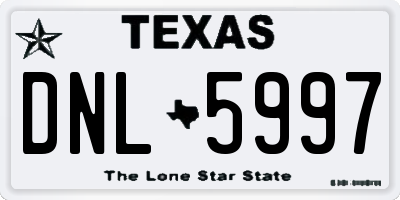 TX license plate DNL5997