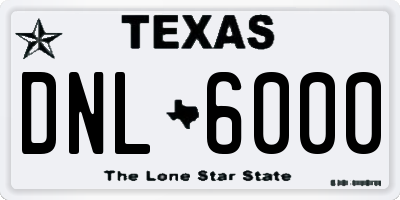 TX license plate DNL6000