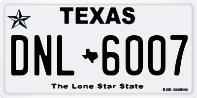 TX license plate DNL6007