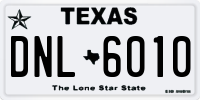 TX license plate DNL6010
