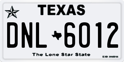 TX license plate DNL6012