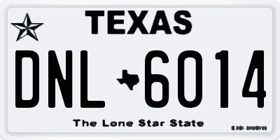 TX license plate DNL6014