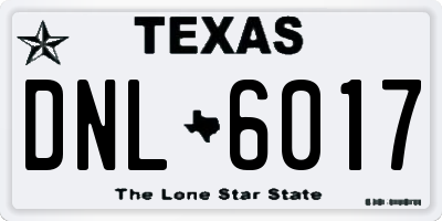 TX license plate DNL6017