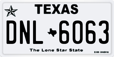 TX license plate DNL6063