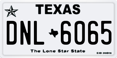 TX license plate DNL6065