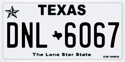TX license plate DNL6067