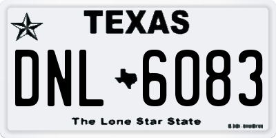 TX license plate DNL6083