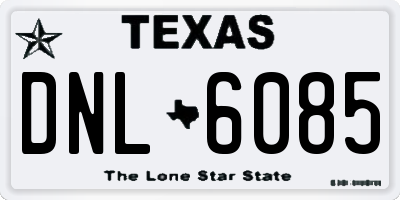 TX license plate DNL6085
