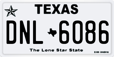 TX license plate DNL6086