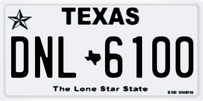 TX license plate DNL6100