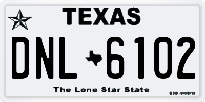 TX license plate DNL6102