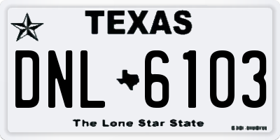 TX license plate DNL6103