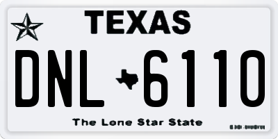 TX license plate DNL6110