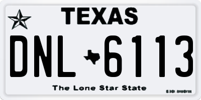 TX license plate DNL6113