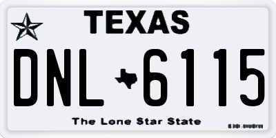TX license plate DNL6115