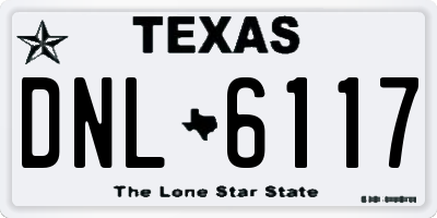 TX license plate DNL6117