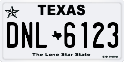 TX license plate DNL6123