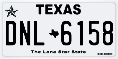 TX license plate DNL6158