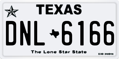 TX license plate DNL6166
