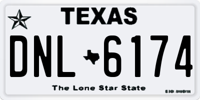 TX license plate DNL6174