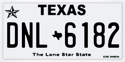 TX license plate DNL6182