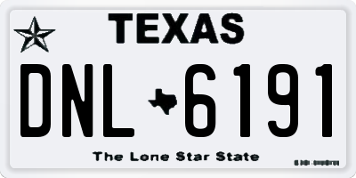 TX license plate DNL6191