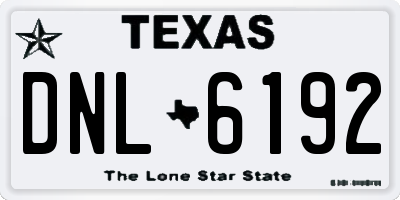 TX license plate DNL6192
