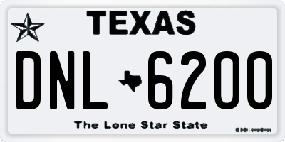 TX license plate DNL6200