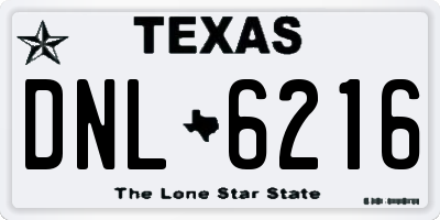 TX license plate DNL6216