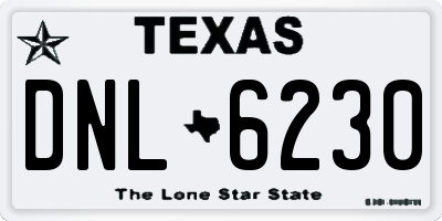 TX license plate DNL6230