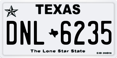 TX license plate DNL6235