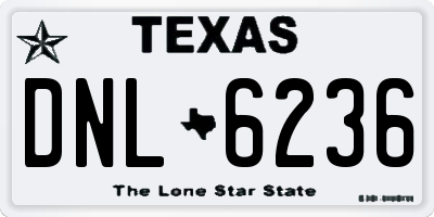 TX license plate DNL6236