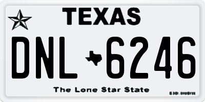 TX license plate DNL6246