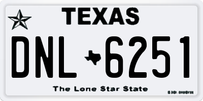 TX license plate DNL6251