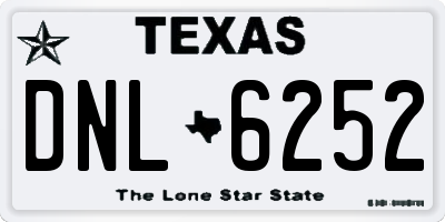 TX license plate DNL6252