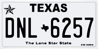 TX license plate DNL6257