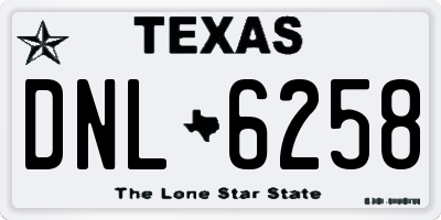TX license plate DNL6258