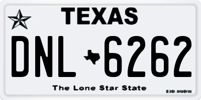 TX license plate DNL6262