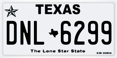 TX license plate DNL6299