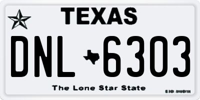 TX license plate DNL6303