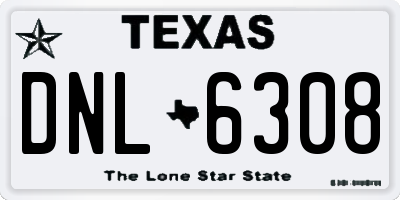 TX license plate DNL6308