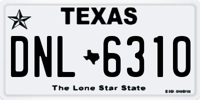 TX license plate DNL6310