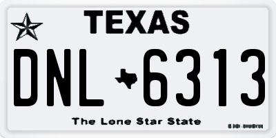 TX license plate DNL6313