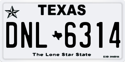 TX license plate DNL6314