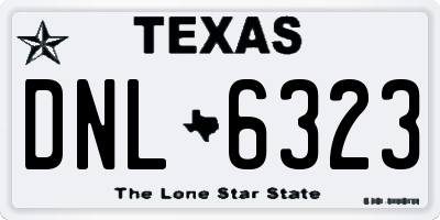 TX license plate DNL6323