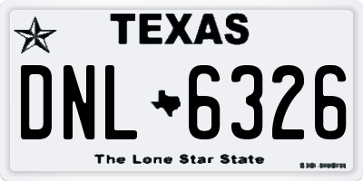 TX license plate DNL6326