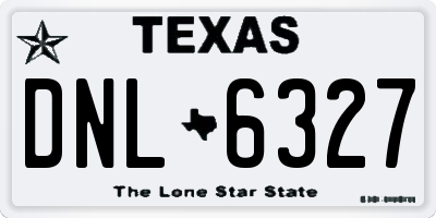 TX license plate DNL6327