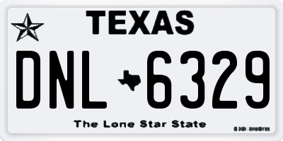 TX license plate DNL6329