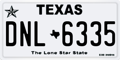 TX license plate DNL6335